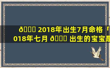 🍁 2018年出生7月命格「2018年七月 🐅 出生的宝宝是什么命」